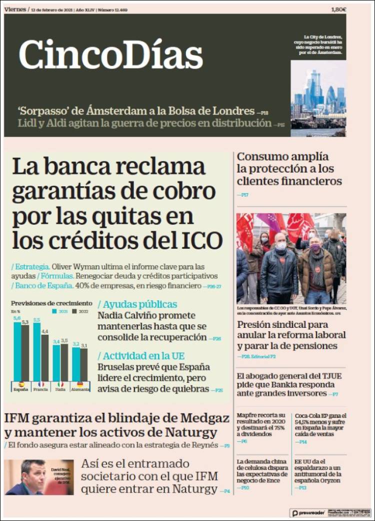 Portada de Cinco Días (Espa&ntilde;a)