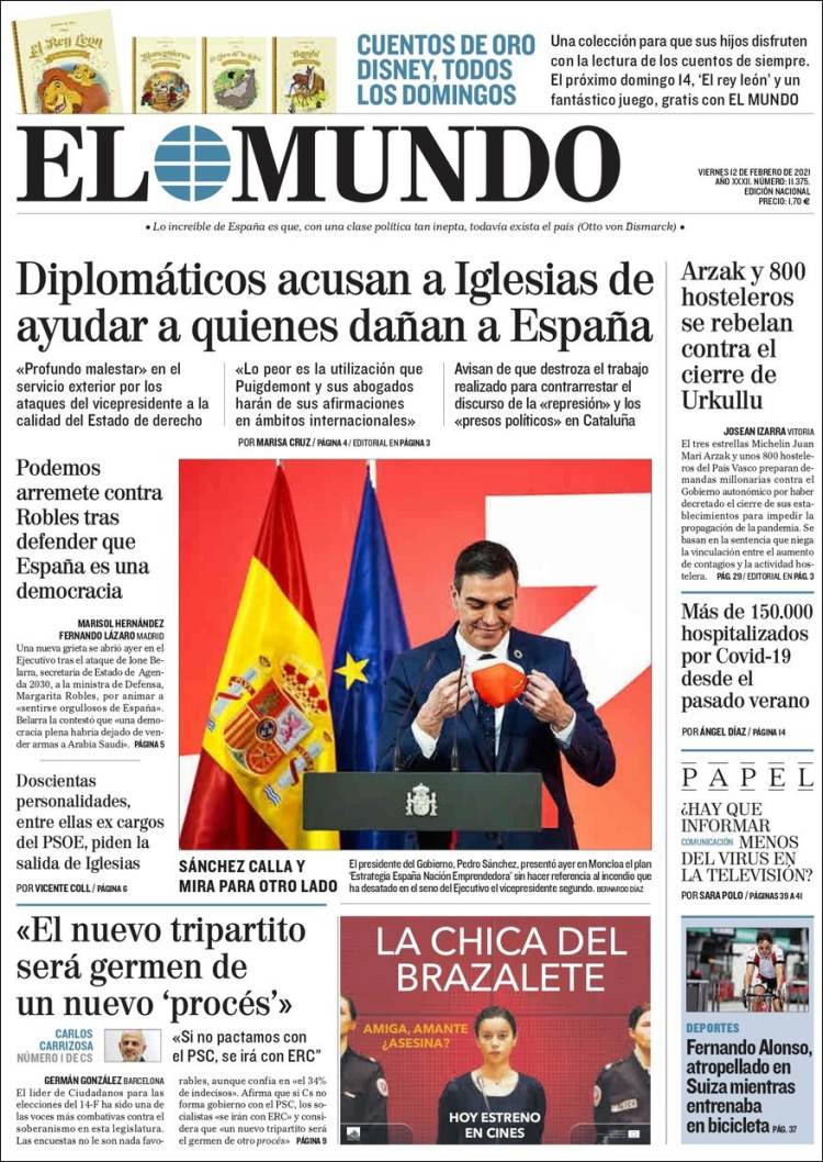 Portada de El Mundo (Espa&ntilde;a)