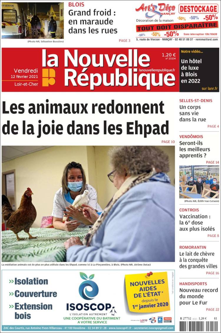 Portada de La Nouvelle Republique (Francia)
