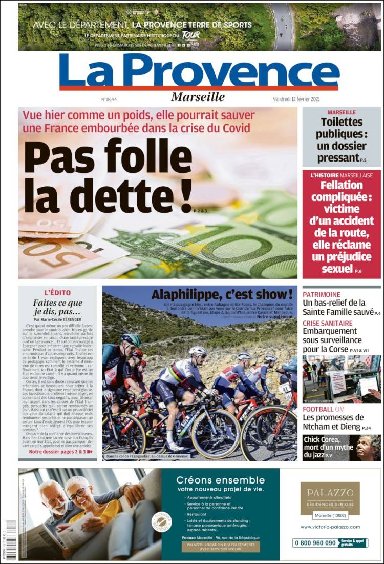 Portada de La Provence (Francia)