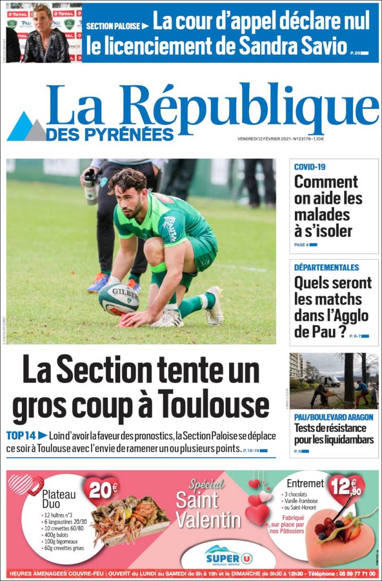 Portada de La République des Pyrénées (Francia)