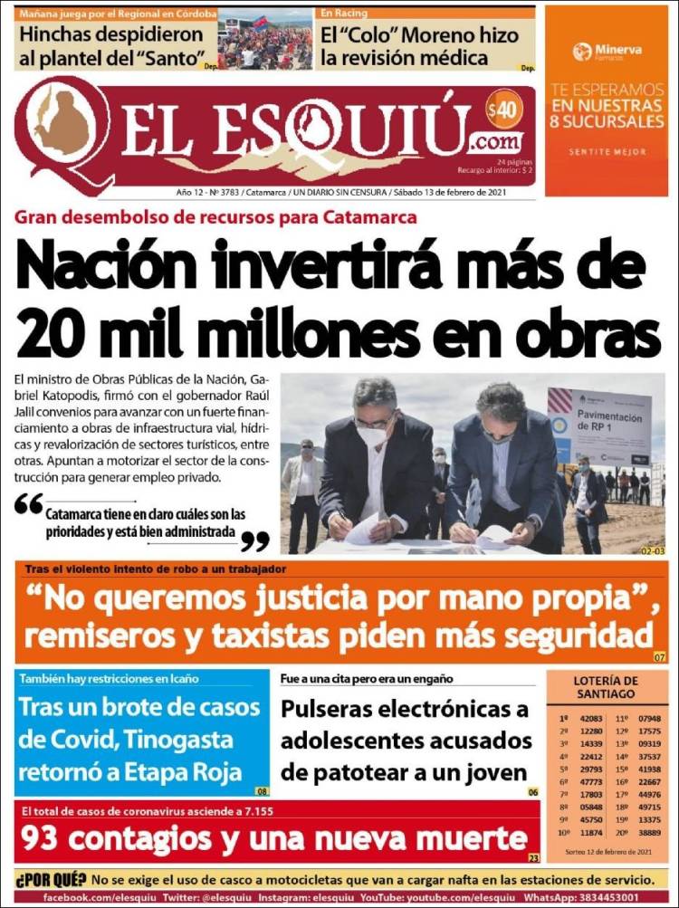 Portada de El Esquiu (Argentina)