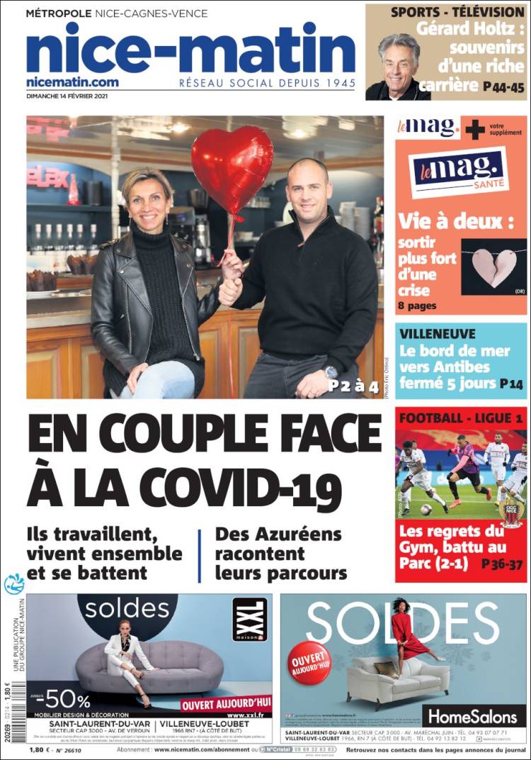 Portada de Nice-Matin (Francia)