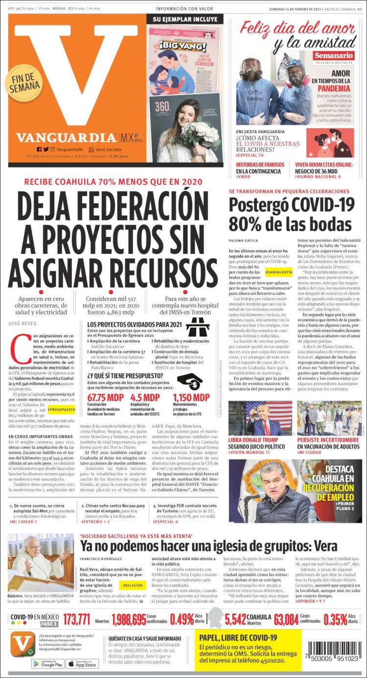 Portada de Vanguardia (México)