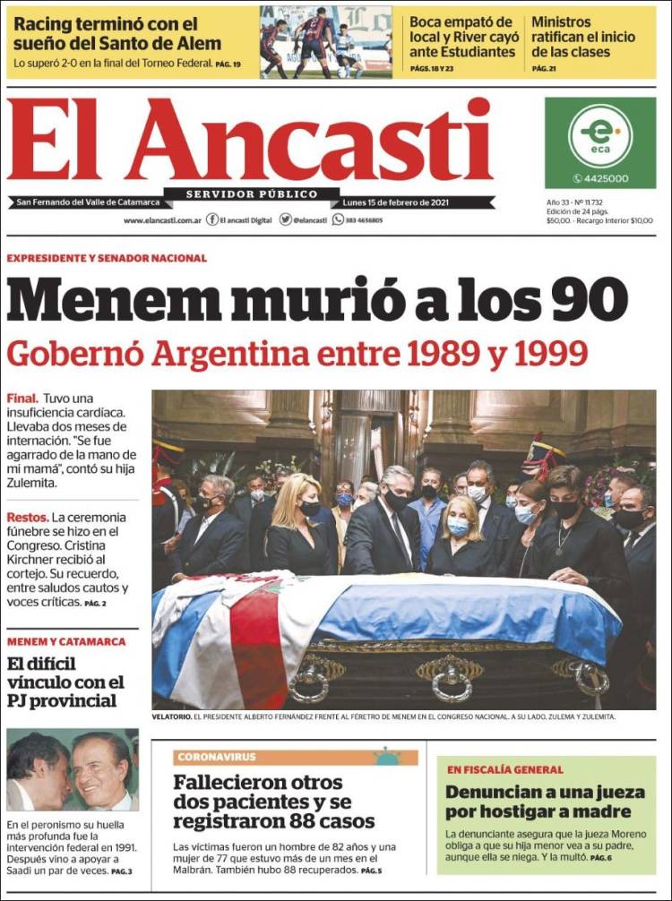 Portada de El Ancasti (Argentina)