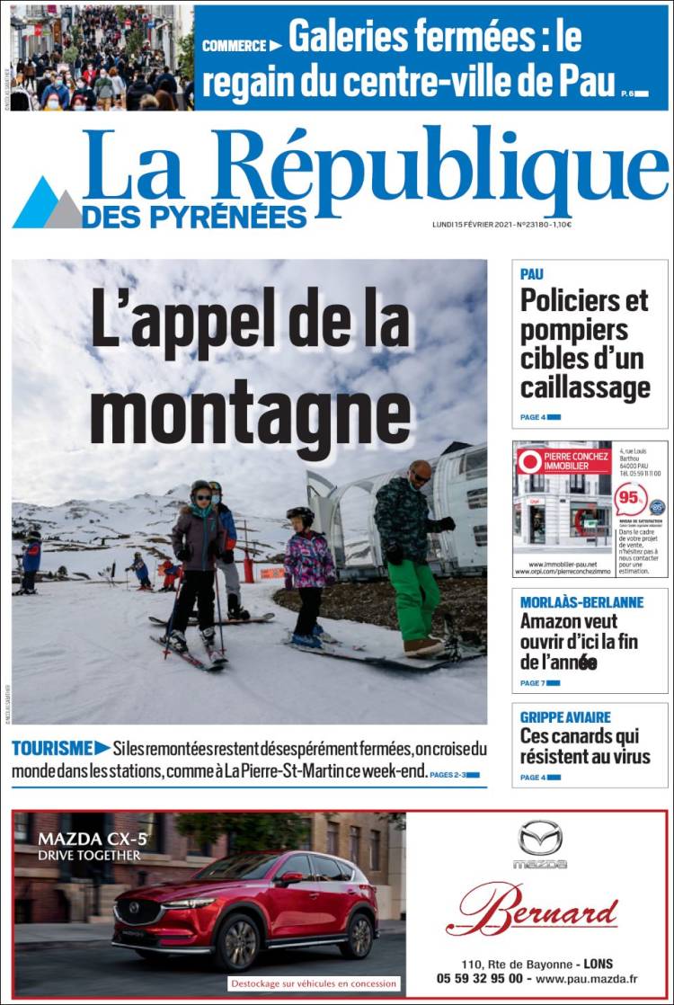 Portada de La République des Pyrénées (France)