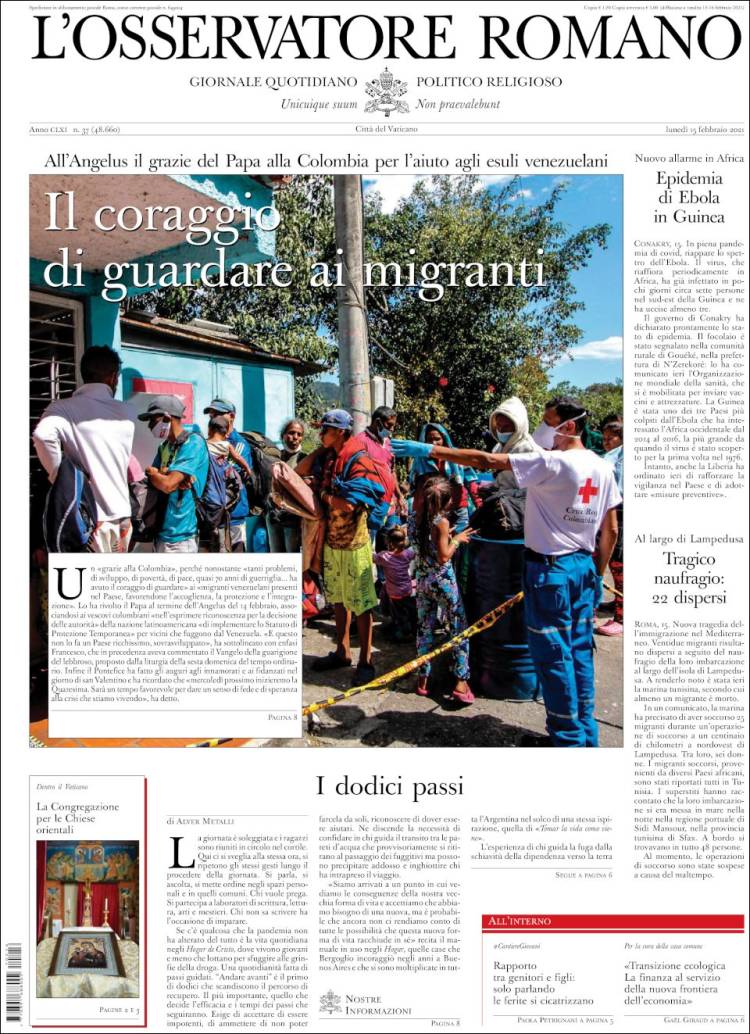 Portada de L'Osservatore Romano (Italy)