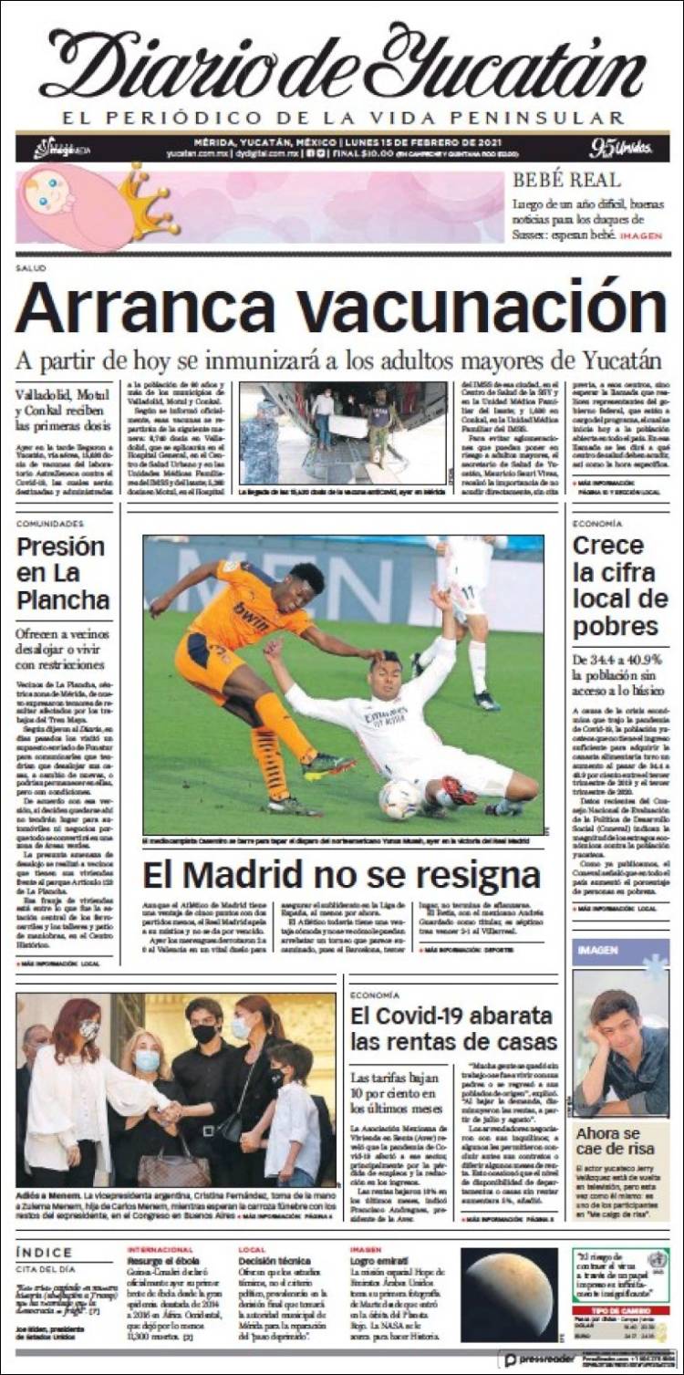 Portada de Diario de Yucatán (Mexico)