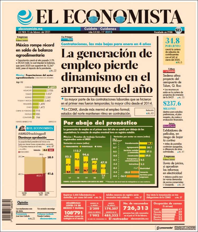 Portada de El Economista (Mexico)