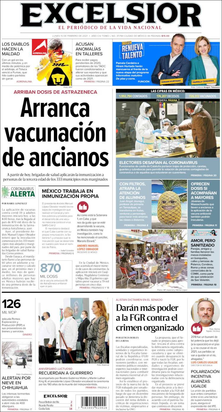 Portada de Excelsior (Mexico)