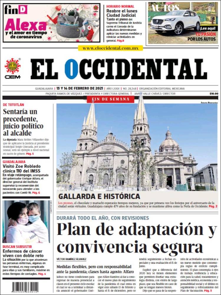 Portada de El Occidental (México)