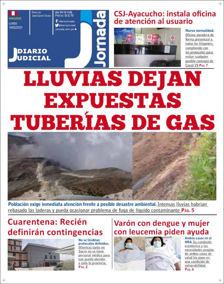 Portada de Diario Jornada (Perú)