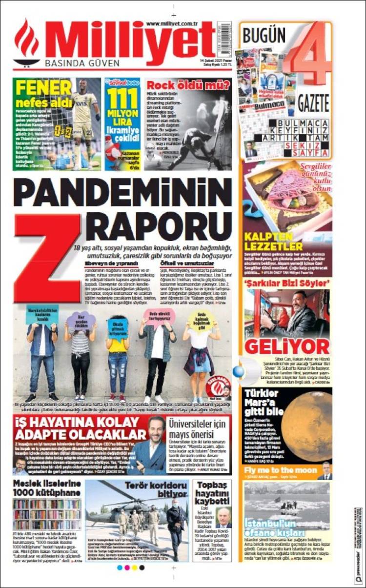 Portada de Milliyet (Turkey)