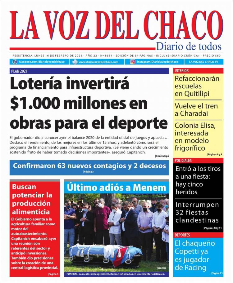 Portada de La Voz del Chaco (Argentina)