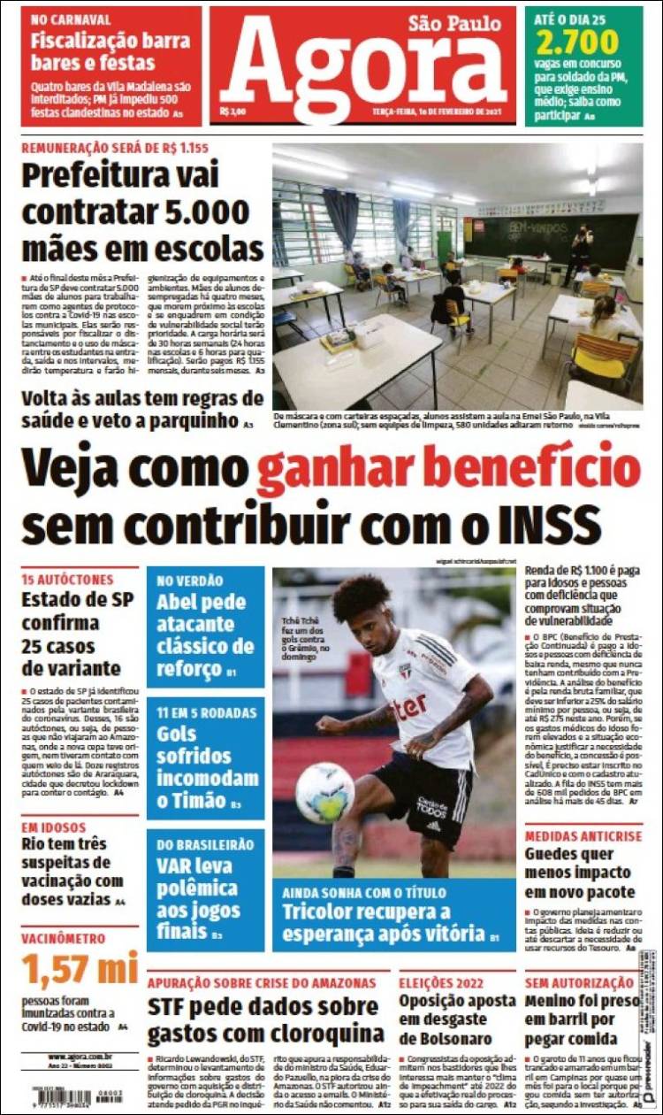 Portada de Jornal Agora (Brasil)