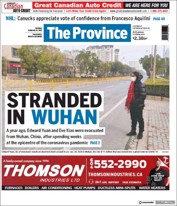 Portada de The Province (Canadá)