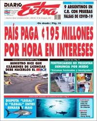 Portada de Diario Extra (Costa Rica)