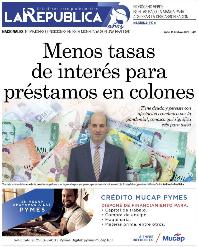 Portada de La República (Costa Rica)