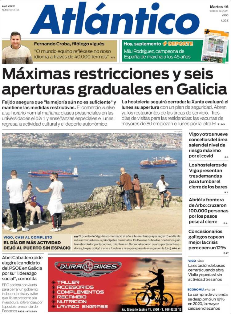 Portada de Atlántico Diario (España)