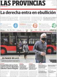 Portada de Las Provincias (España)