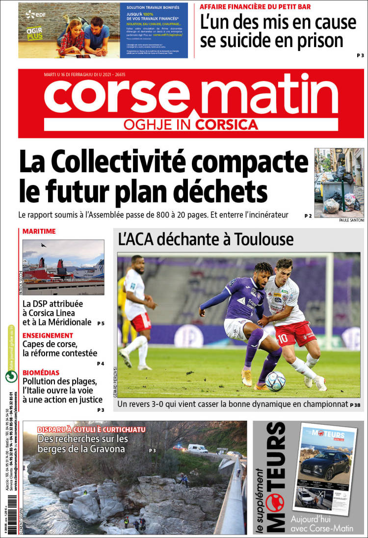 Portada de Corse-Matin (France)