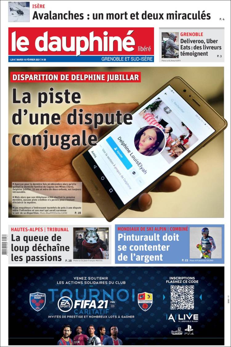 Portada de Le Dauphiné Libéré (Francia)