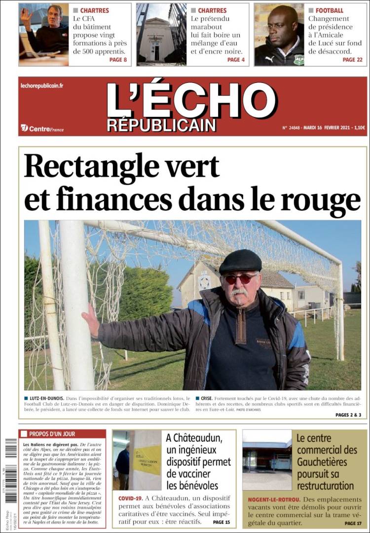 Portada de L'Echo Républicain (Francia)