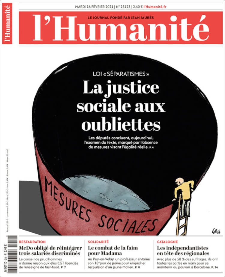 Portada de l'Humanite (Francia)