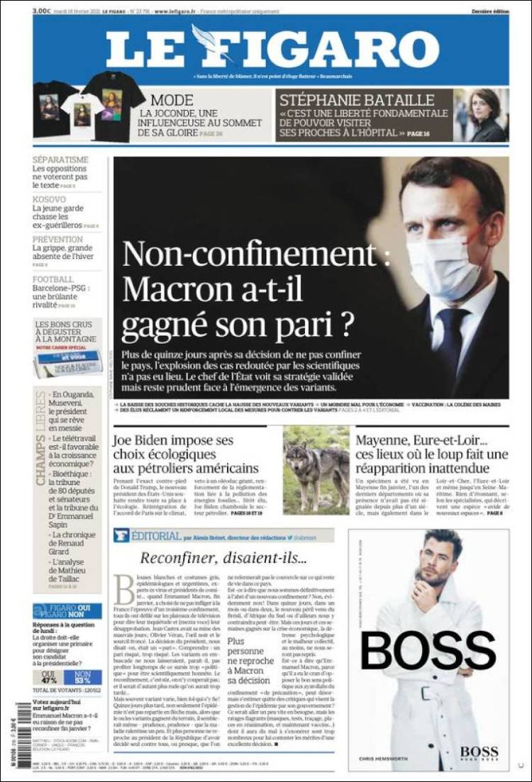 Portada de Le Figaro (France)