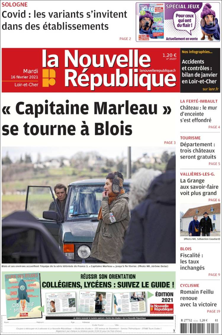 Portada de La Nouvelle Republique (Francia)