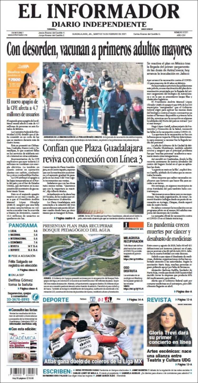 Newspaper El Informador (Mexico). Newspapers in Mexico. Today's press ...
