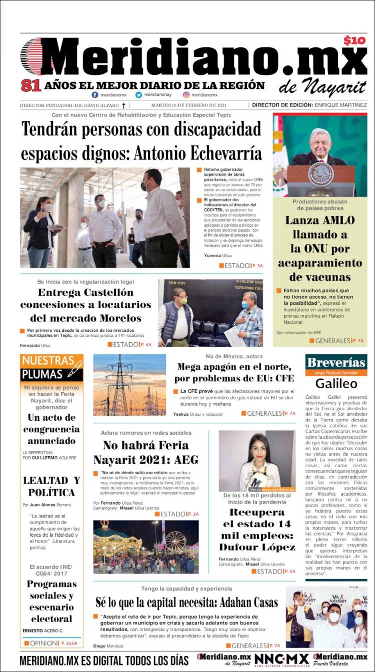 Portada de Meridiano (M&eacute;xico)