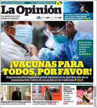 Portada de La Opinión (USA)