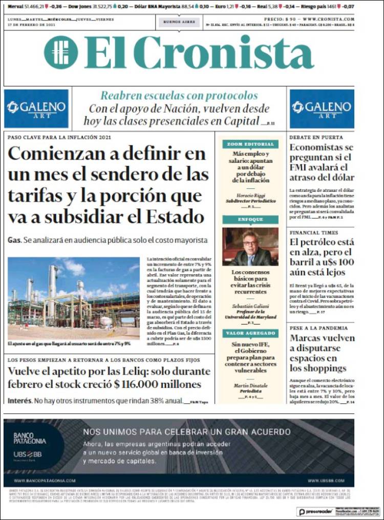 Portada de El Cronista Comercial (Argentina)