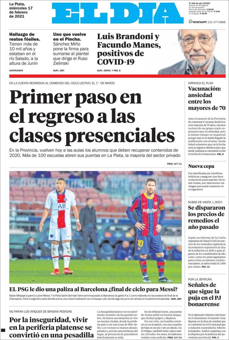 Portada de El Día de la Plata (Argentina)