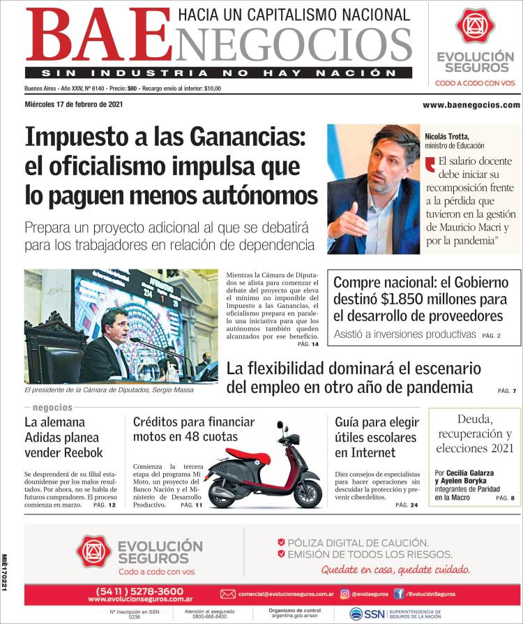 Portada de Buenos Aires Económico (Argentina)