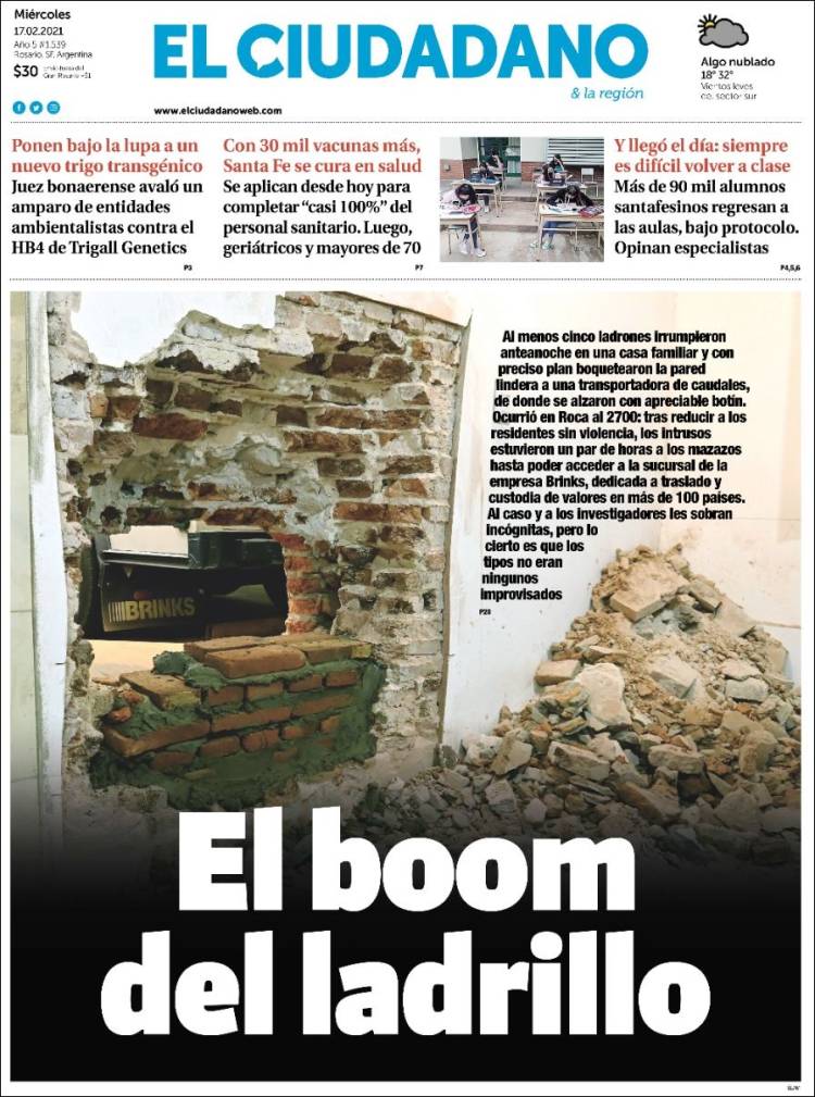 Portada de Diario El Ciudadano (Argentina)
