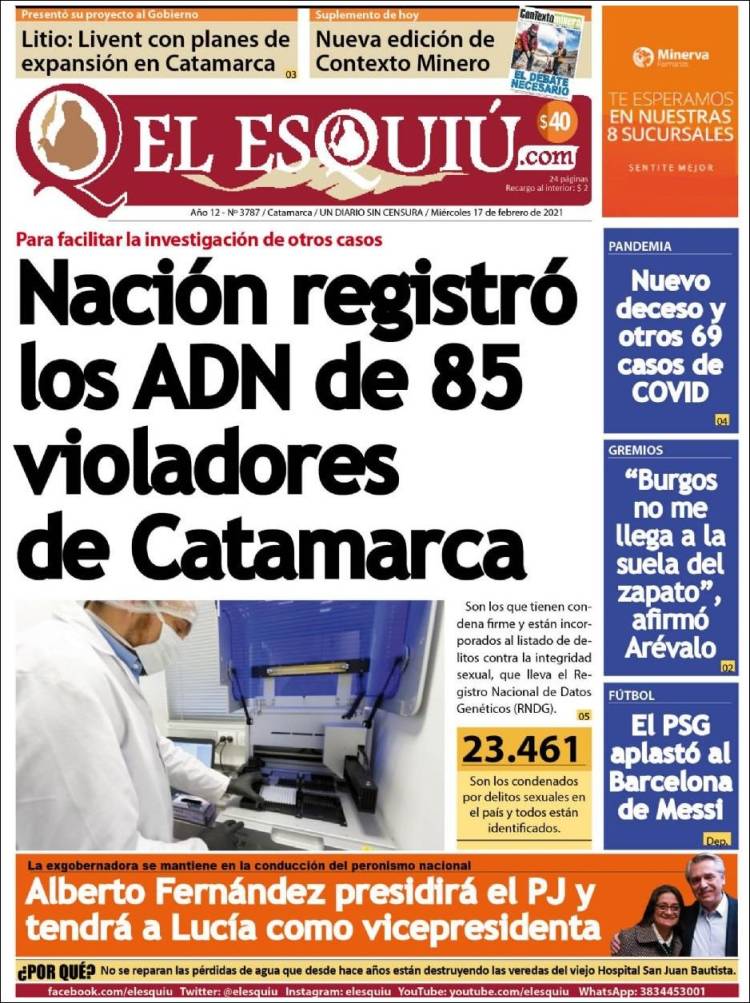 Portada de El Esquiu (Argentina)