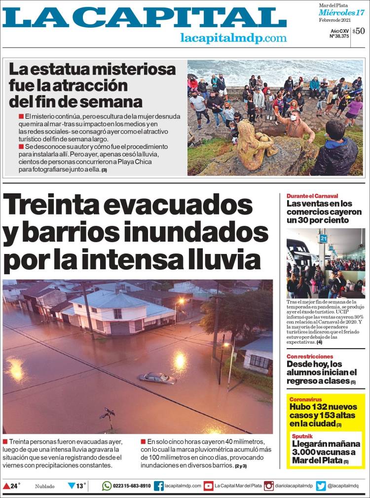 Portada de Diario La Capital - Mar del Plata (Argentina)