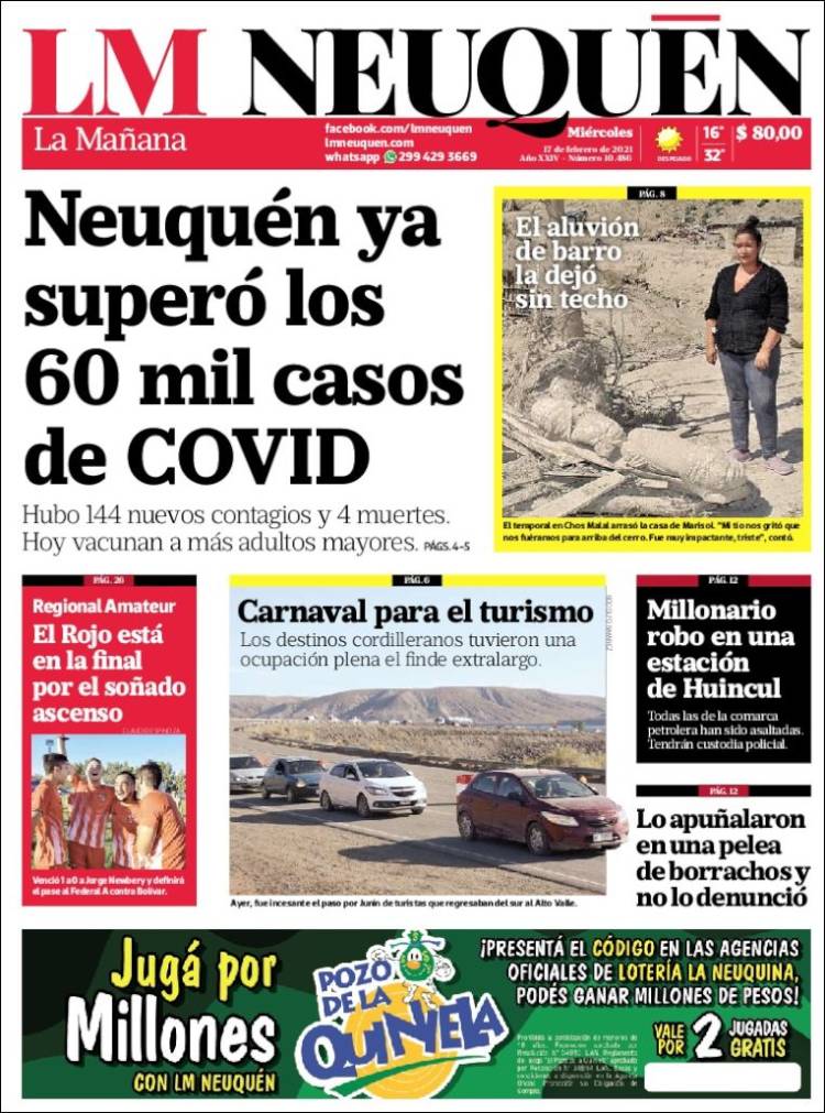 Portada de La Mañanade Neuquén (Argentina)
