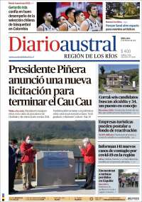 Portada de El Diario Austral de Valdivia (Chile)