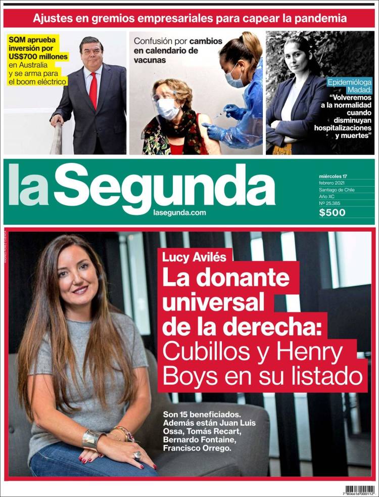Portada de La Segunda (Chile)