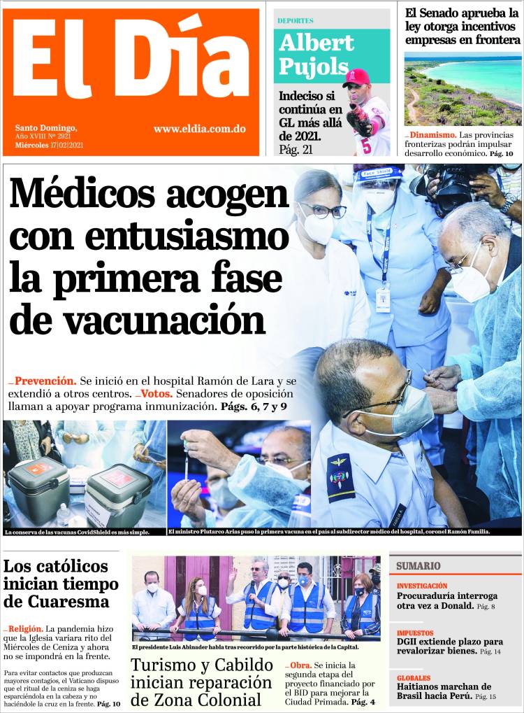 Portada de El Día (R. Dominicana)