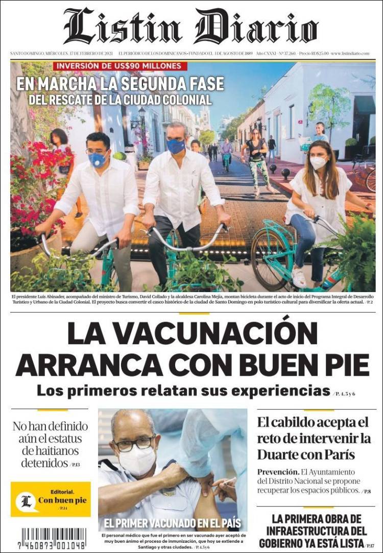 Portada de Listín Diario (R. Dominicana)