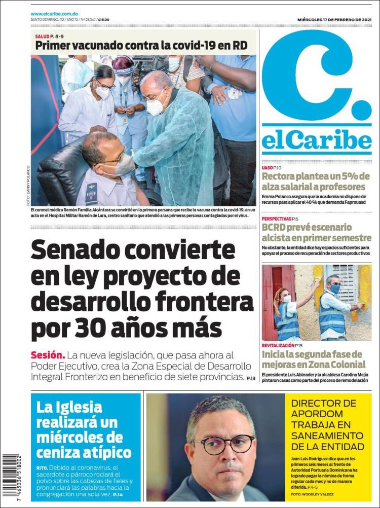 Portada de El Caribe (R. Dominicana)
