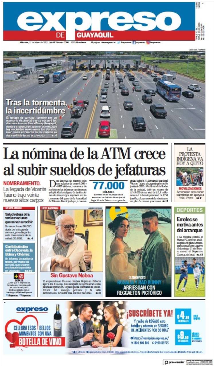 Portada de Expreso (Ecuador)