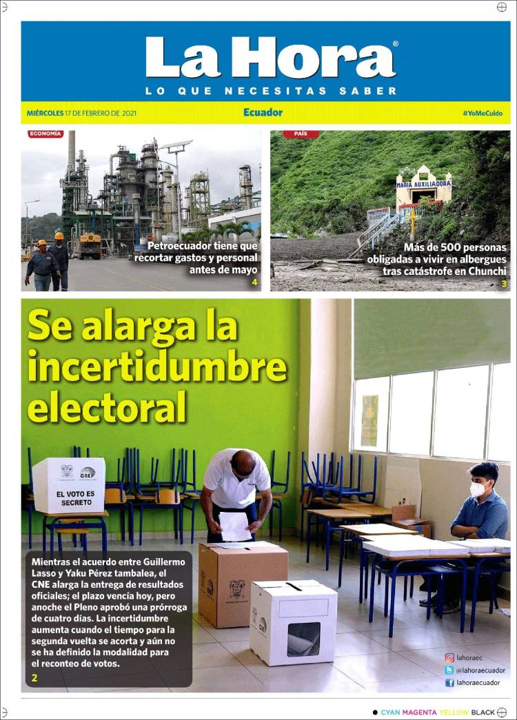 Portada de La Hora - Ecuador (Ecuador)