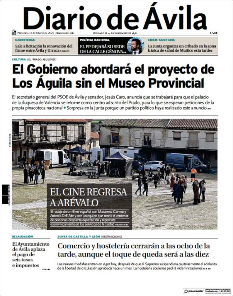 Portada de Diario de Ávila (España)