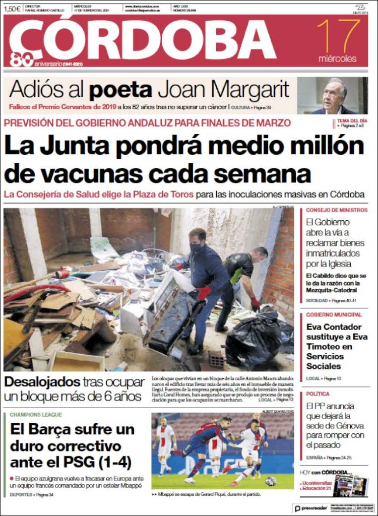 Portada de Diario de Córdoba (Espagne)
