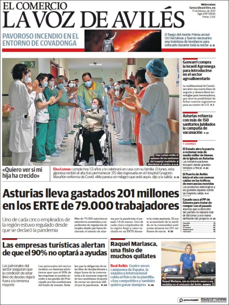 Portada de El Comercio - Avilés (España)